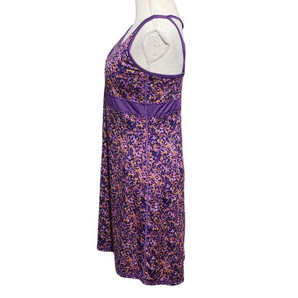 GAIAM Athletic Dress Medium Purple Strappy Abstract Print Built In Bra Sporty - Picture 3 of 11
